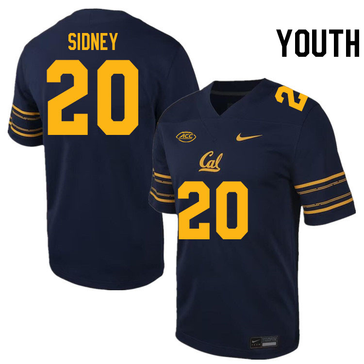 Youth #20 Cam Sidney California Golden Bears ACC Conference College Football Jerseys Stitched Sale-N